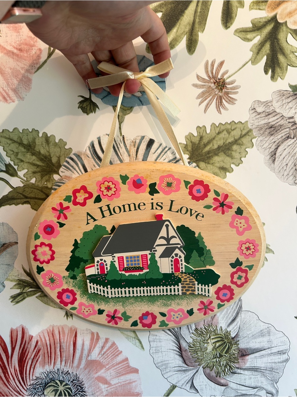 Vintage Cottagecore home sign, wooden wall plaque, grandmas cottage welcome